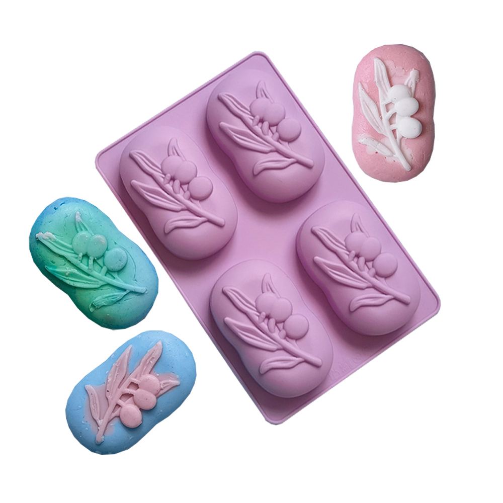 Candle Supplies In Bulk - 4 Cavities Oval Olive Tree Silicone