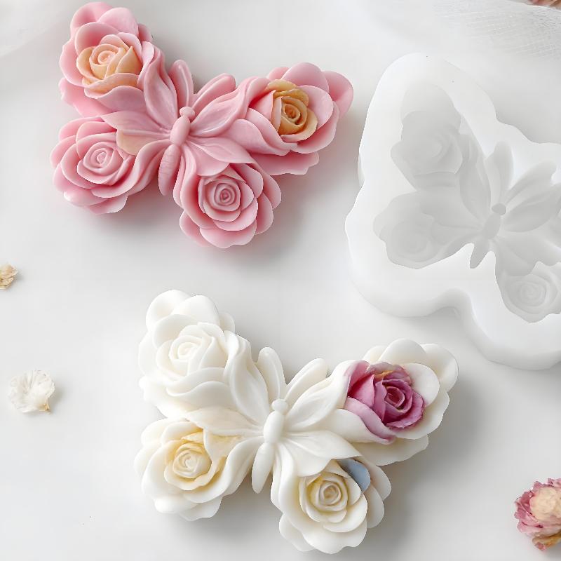 Candle Supplies In Bulk - DIY Rose Butterfly Form Silicone Mold