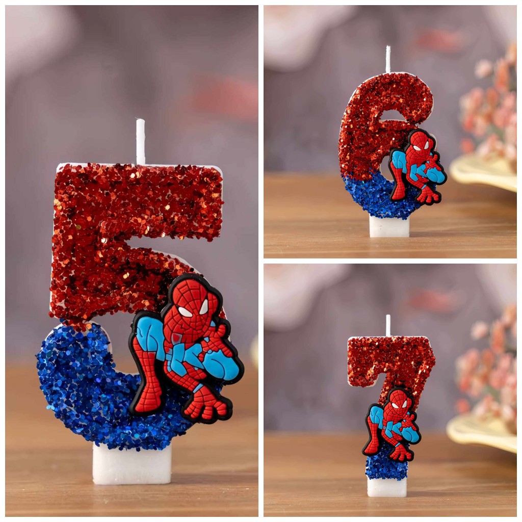 0-9 Superhero SpiderMan Fun Fi - Candle Souvenir ulasan dan harga