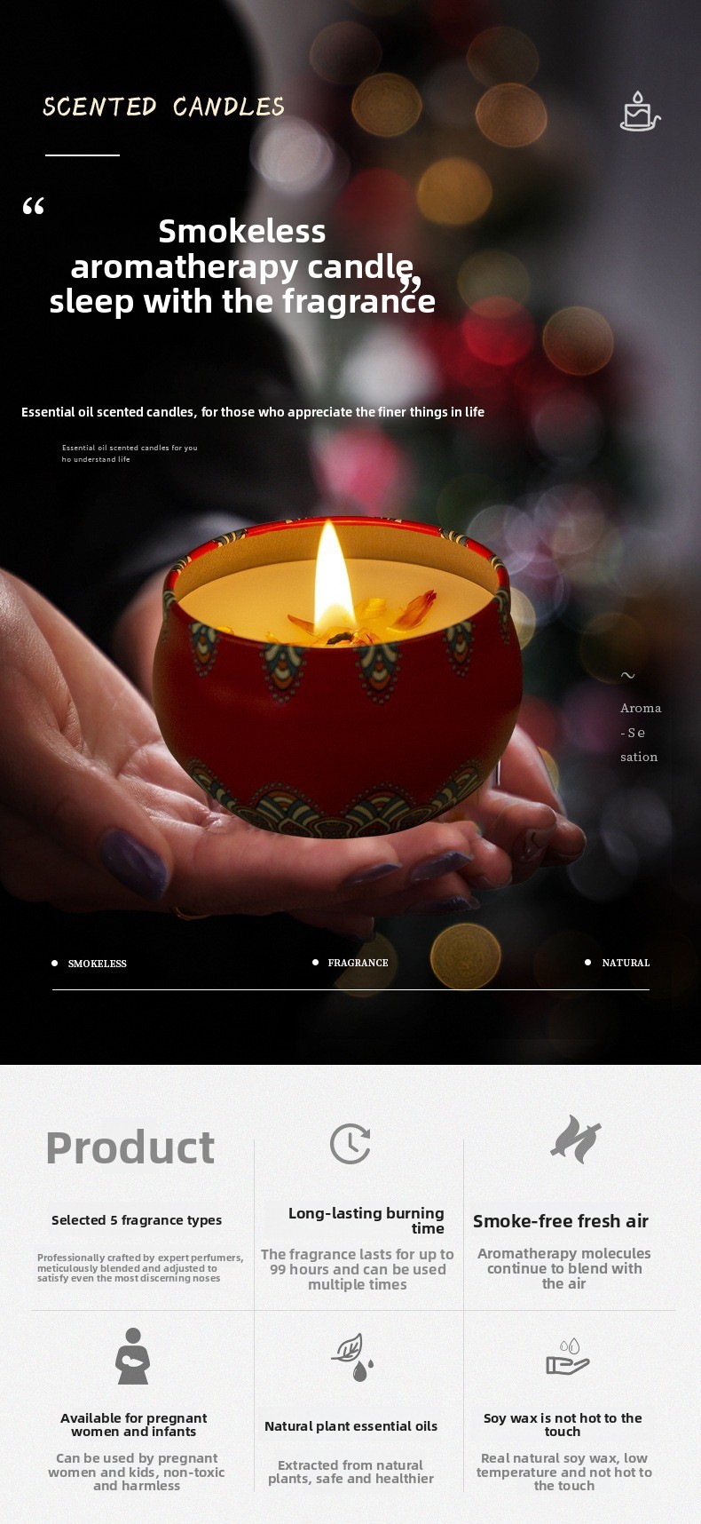 Dried Flower Smokeless Scented - Candle Souvenir ulasan dan harga