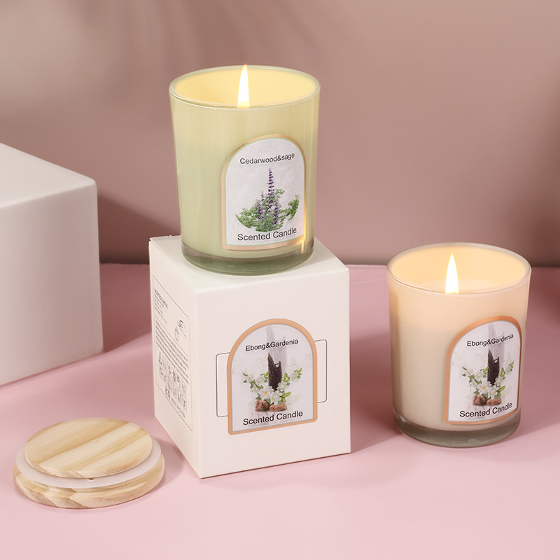 Wood cover colored glass scent - Candle Souvenir ulasan dan harga