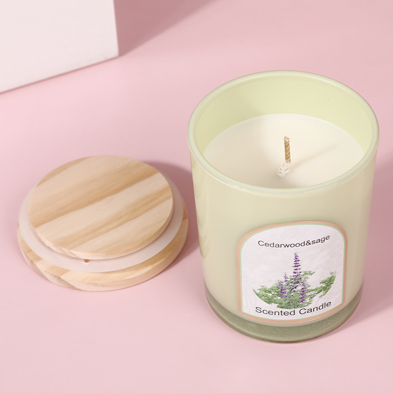 Wood cover colored glass scent - Candle Souvenir ulasan dan harga
