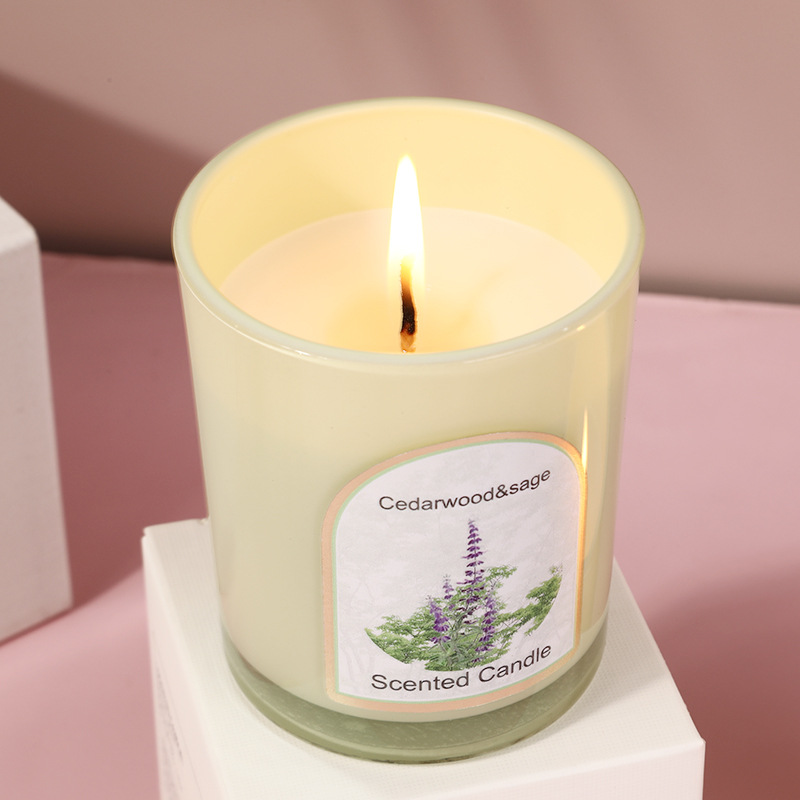 Wood cover colored glass scent - Candle Souvenir ulasan dan harga
