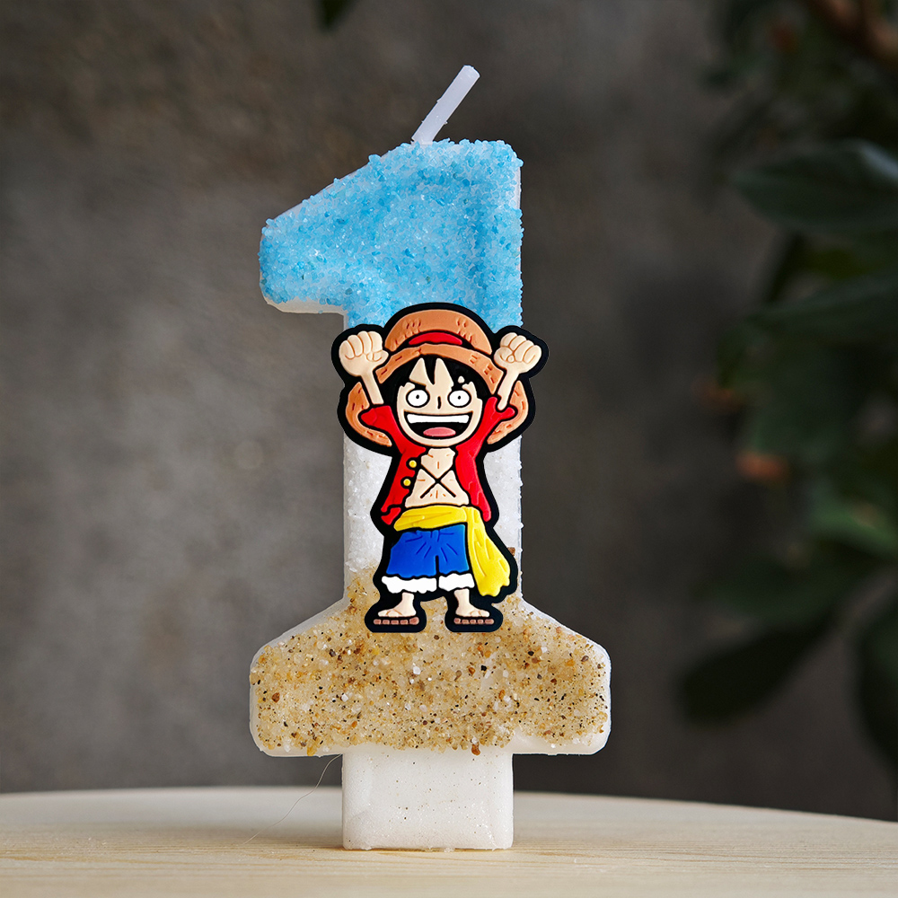 One Piece Luffy Figure Birthda - Candle Souvenir ulasan dan harga