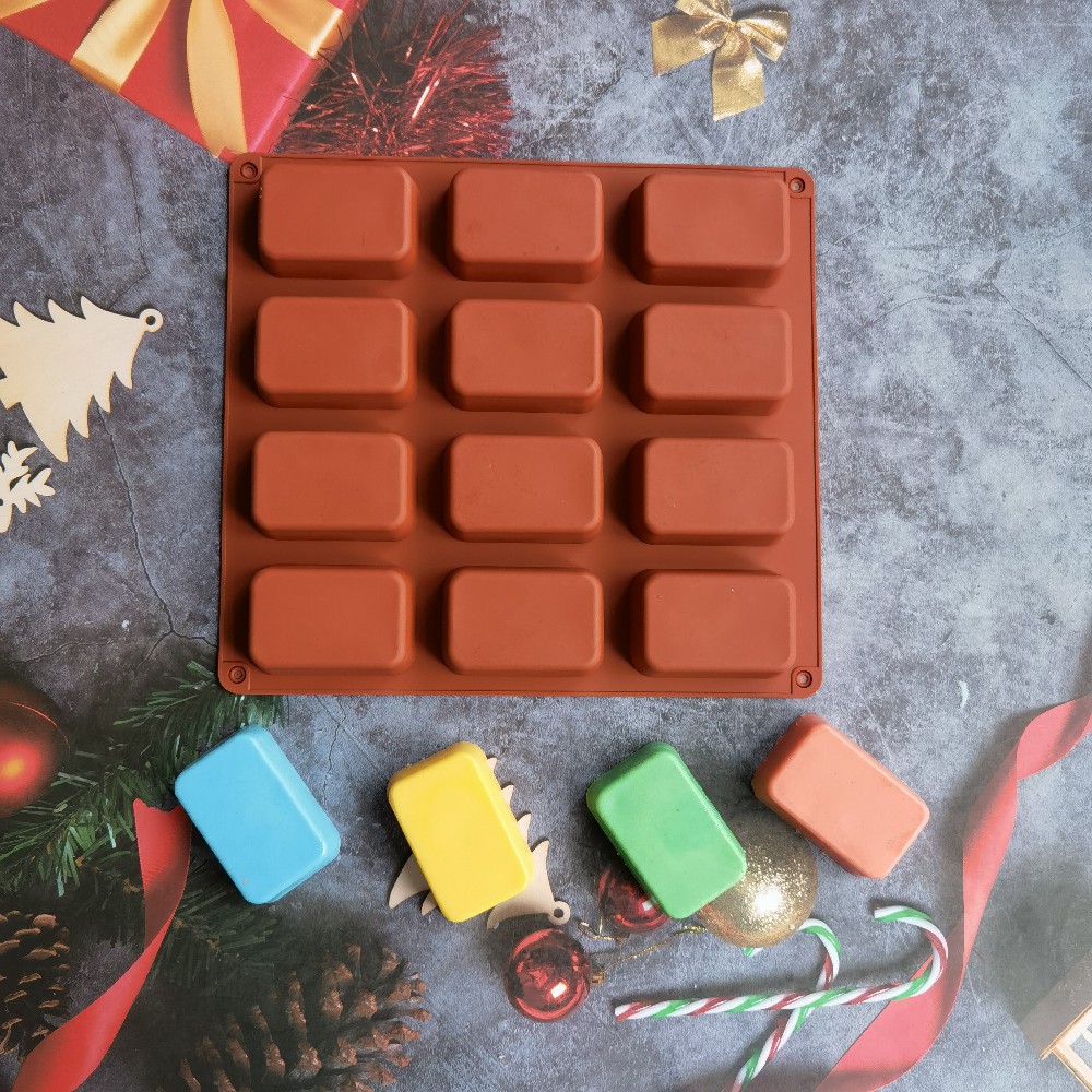 12 Cavity Square Silicone Soap - Candle Supplies In Bulk ulasan dan harga
