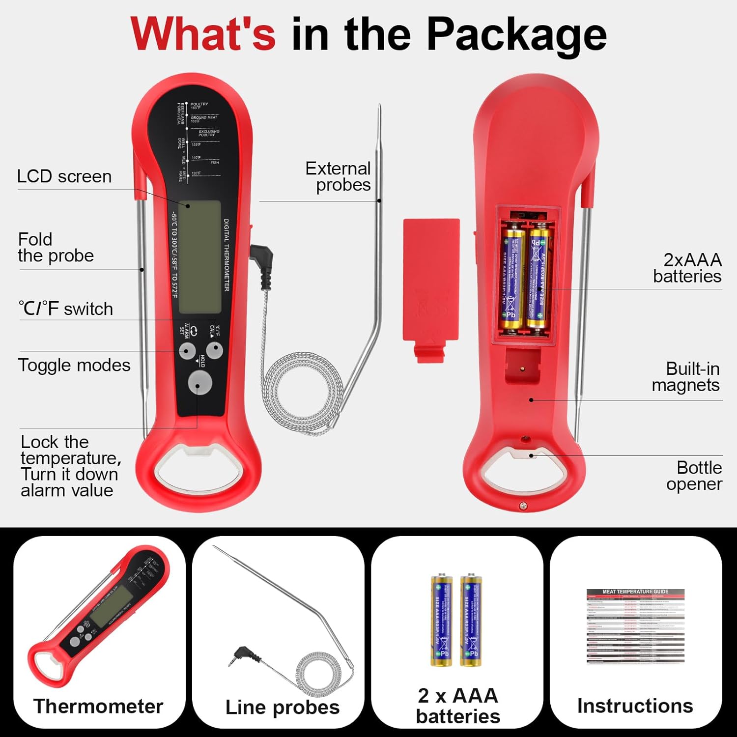 Professional Digital Meat Ther - Digital Thermometer Probe ulasan dan harga
